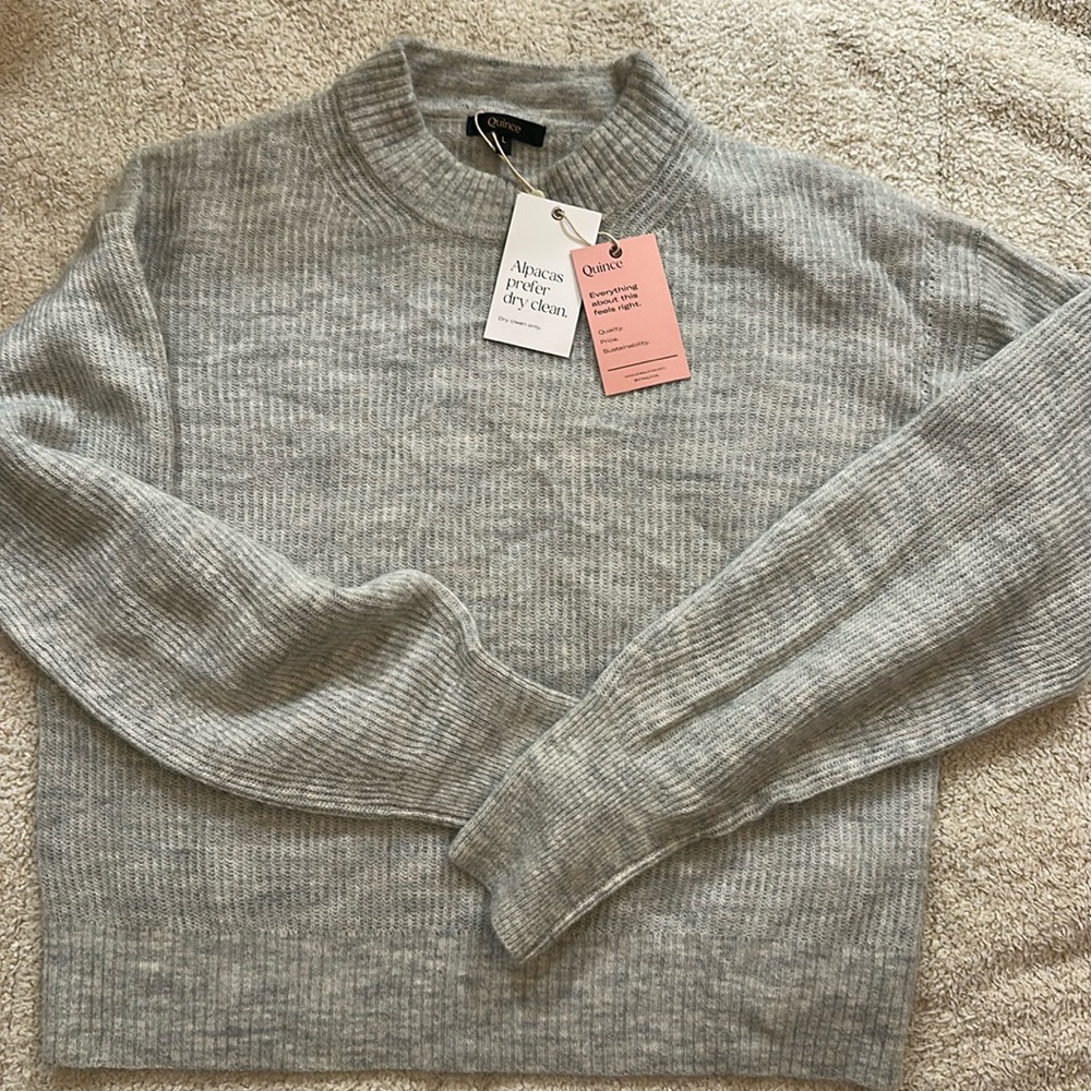 NWT Quince cashmere mock turtle neck sweater